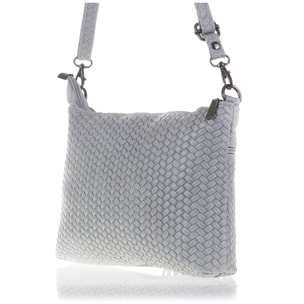 Genova Borsa a tracolla Donna.Pelle autentica Camoscio Inciso Spiga