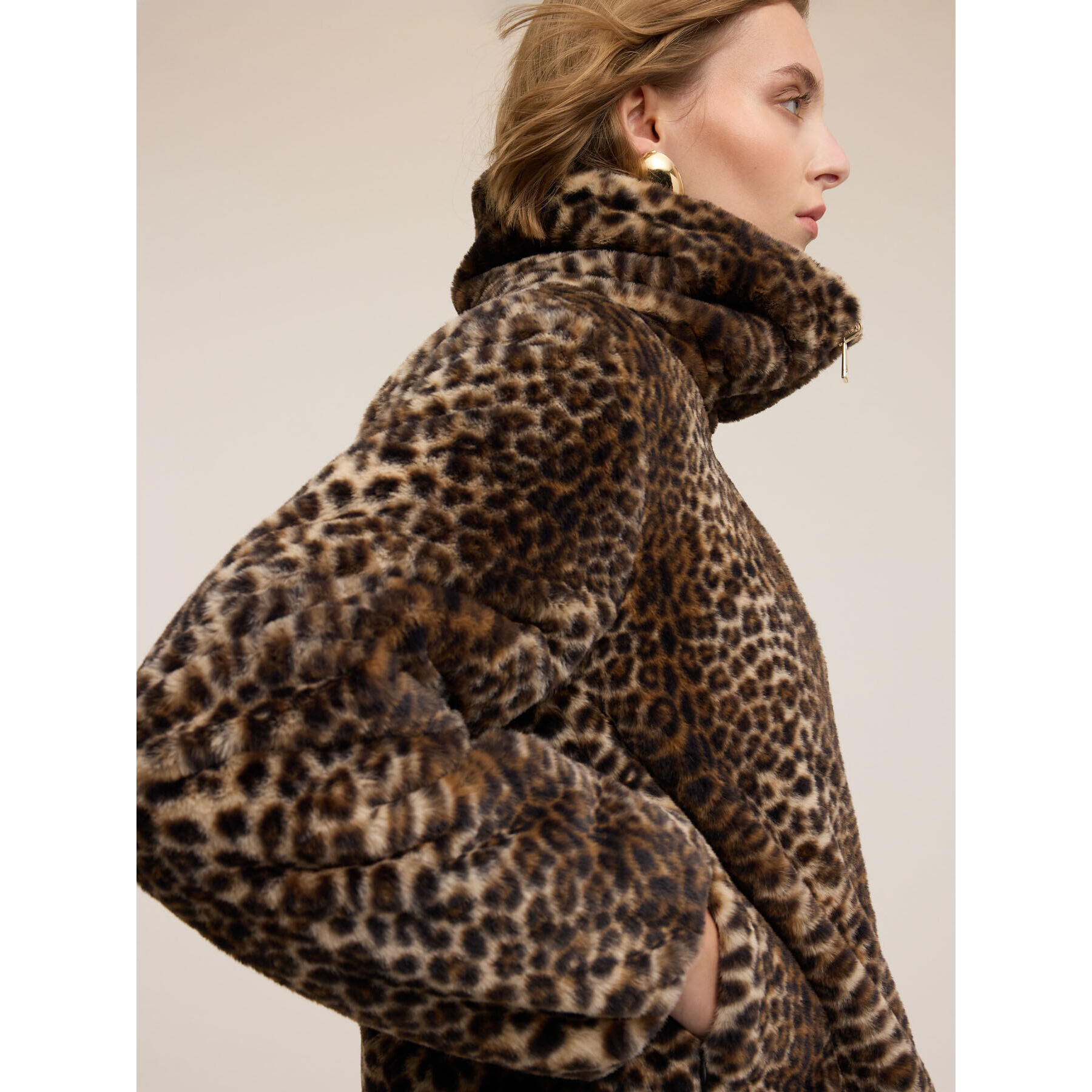 Motivi - Chaqueta efecto pelo reversible - Marrón