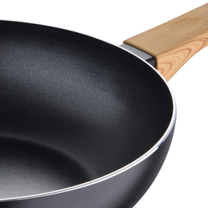 Wok 28X7.5CM aluminio prensado Bergner Earth Black