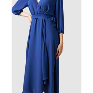 Oltre - Vestido midi de georgette - Azul