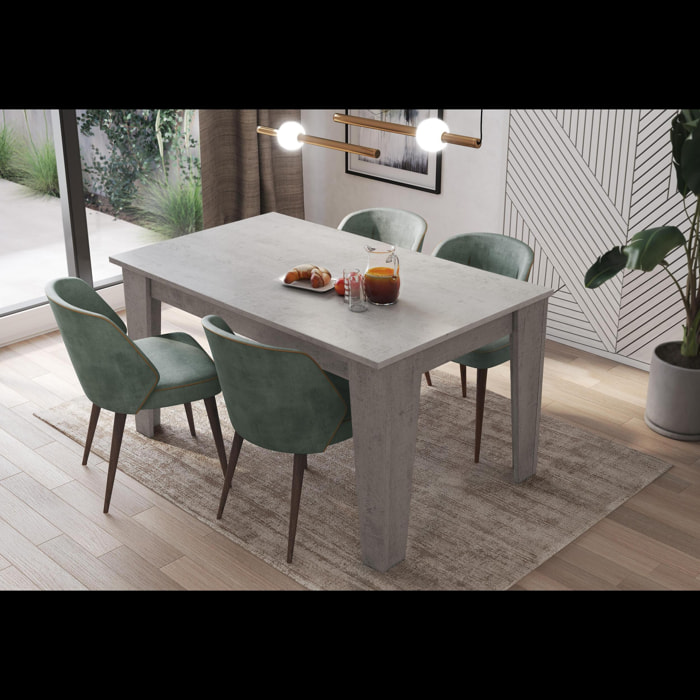 Tavolo da Pranzo Allungabile Da 140 A 200 Cm Gambe a Spillo Design Moderno 8 Posti Estensibile Guide In Metallo Cucina Salotto Soggiorno Grigio