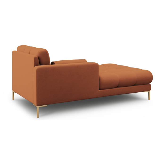 Méridienne gauche "Bali" en tissu structurel brique
