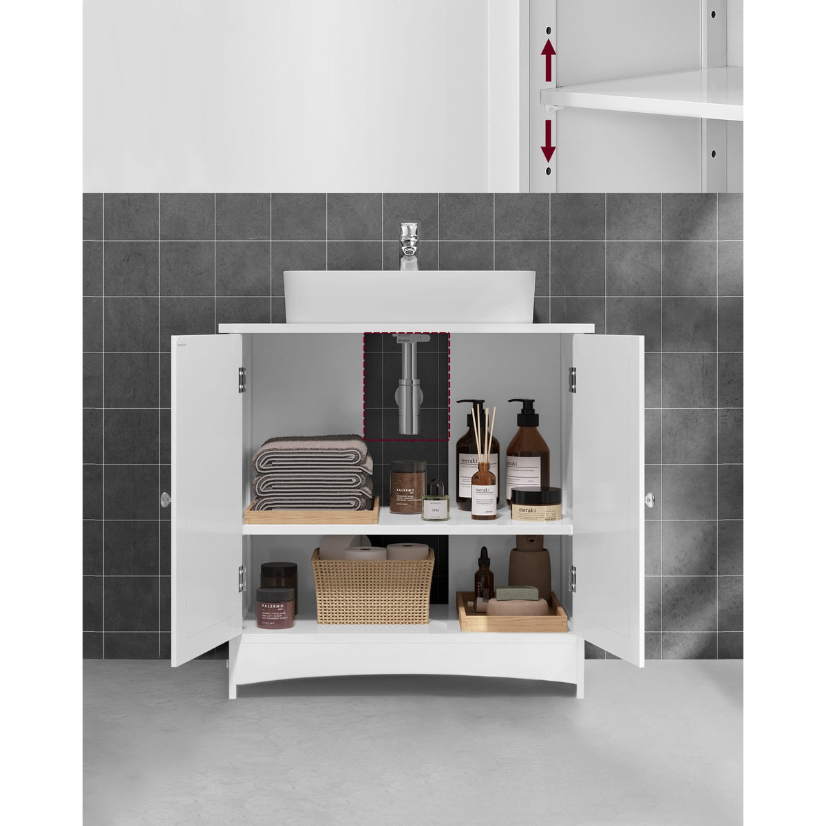 Mobile sottolavabo bianco in stile scandinavo
