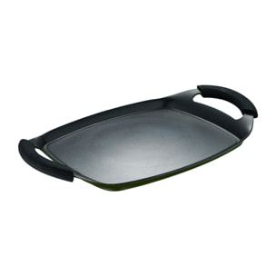 Asador 37x25 cm aluminio prensado, plancha amplia antiadherente con asas expert san ignacio