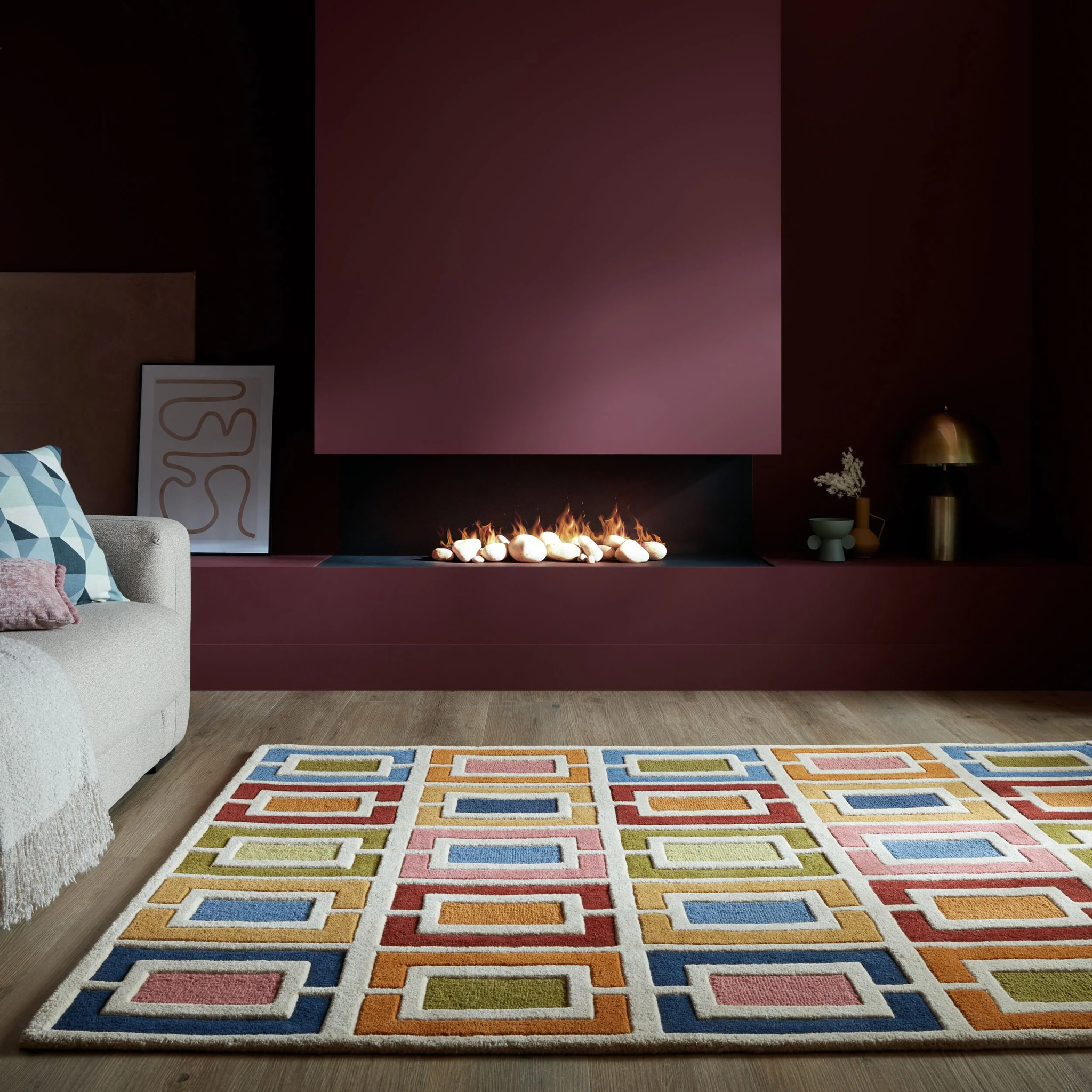 Tapis en laine BLOCKS RETRO