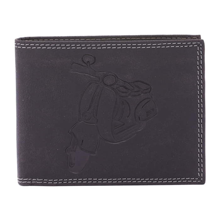 Portafoglio  da uomo In Vera pelle Made in Italy 9,5x12,5x2,5 cm