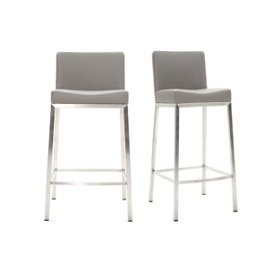 Tabouret design gris H66 cm (lot de 2) EPSILON