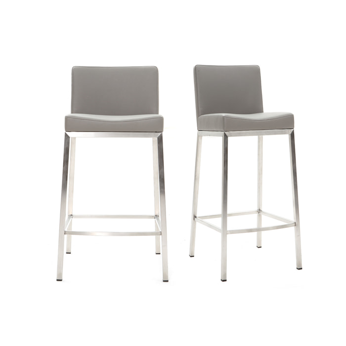 Tabouret design gris H66 cm (lot de 2) EPSILON