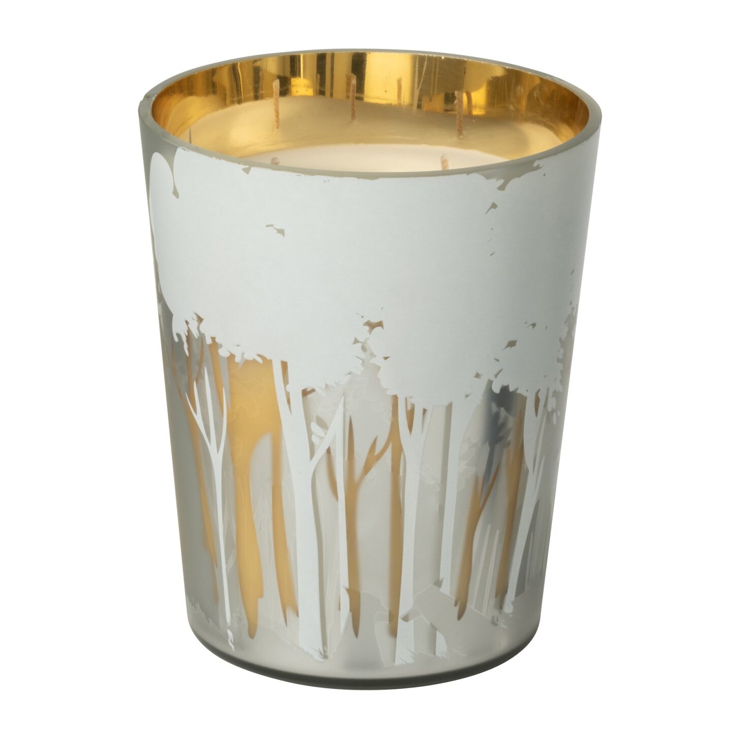 J-Line bougie parfumée Noa Forêt - Ayra - verre - blanc/or - medium - 68H