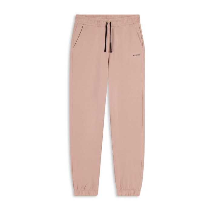 Pantaloni in French Terry modal con elastico sul fondo