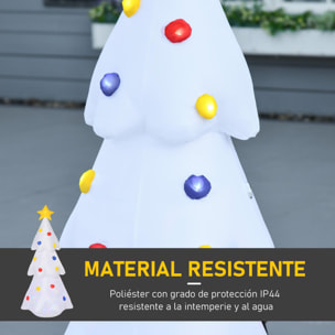 HOMCOM Árbol de Navidad Inflable 158 cm de Altura con Luces LED e Inflador Decoración Navideña para Interiores Exteriores 67x61x158 cm Blanco