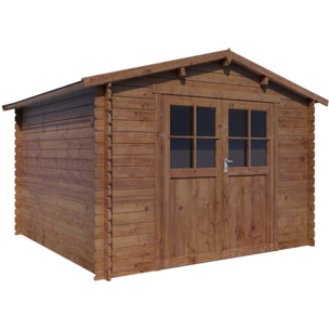 Abri de jardin en bois "Willow" - 9,3 m² - 28 mm - Marron