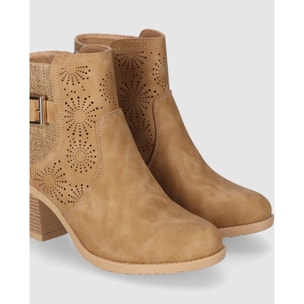 Botines de Piel Sintética - Cuero - Tacón: 6 cm