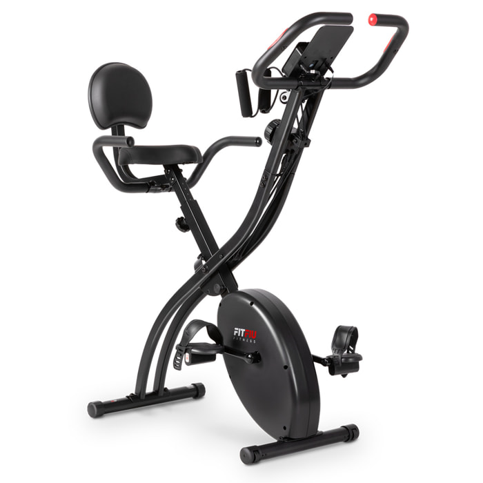 Bicicleta estática plegable FITFIU volante 8kg respaldo y cuerdas elásticas