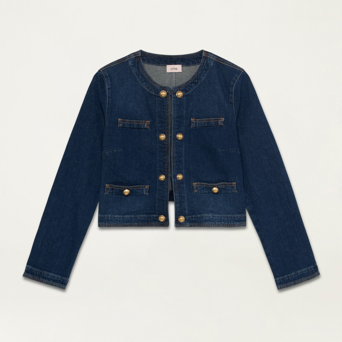 Oltre - Giacca in denim con bottoni araldici - Blu