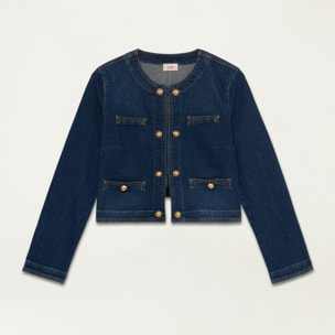 Oltre - Giacca in denim con bottoni araldici - Blu