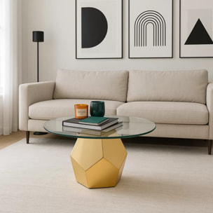 Table basse Ricchezza 90cm dorée Kare Design