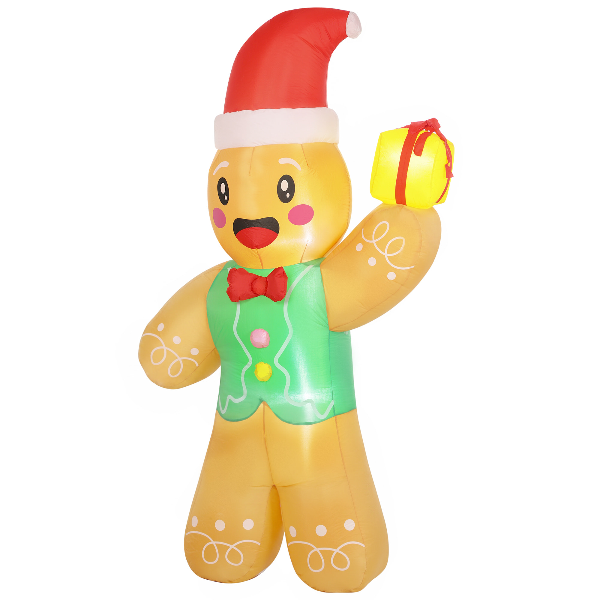 Personnage gonflable Noël LED pain d'épice H.2,5m polyester imperméable