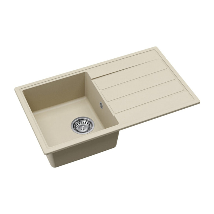 76x44 cm évier avec égouttoir réversible en Granite, à encastrer, jasmin (SATSINKGE3J)