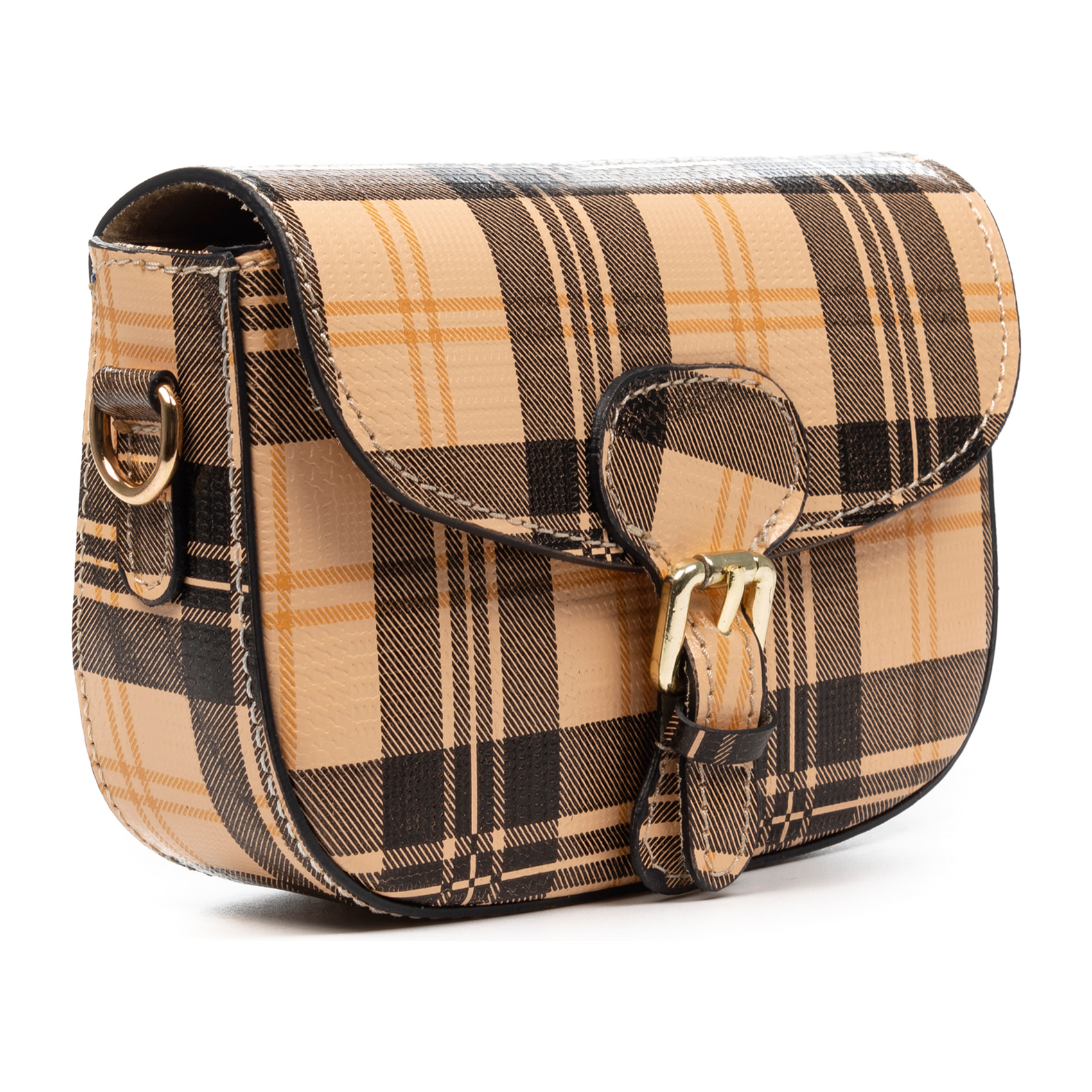 Borsa a tracolla da donna Annone. Finitura in vera pelle Ruga stampata a quadri.