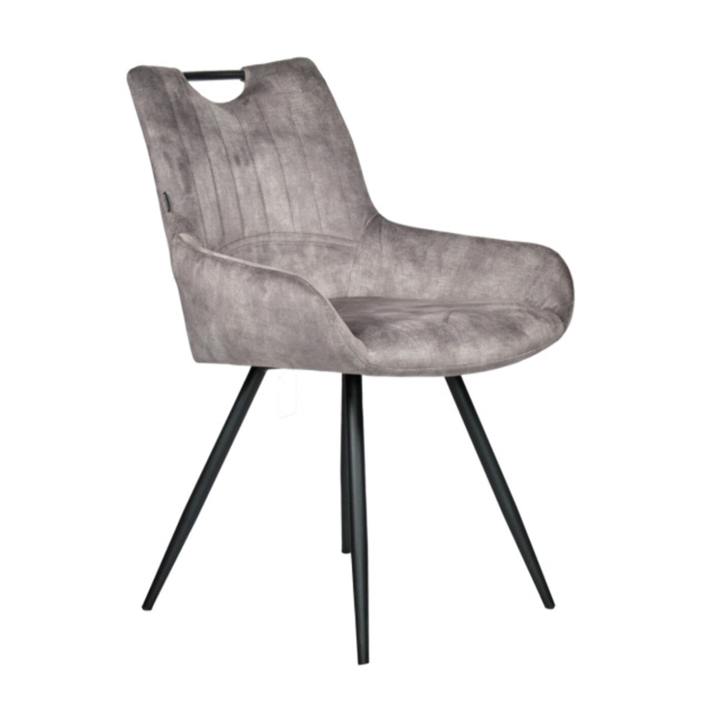 Chaise avec accoudoirs et pieds en métal noir - gris - ROSA