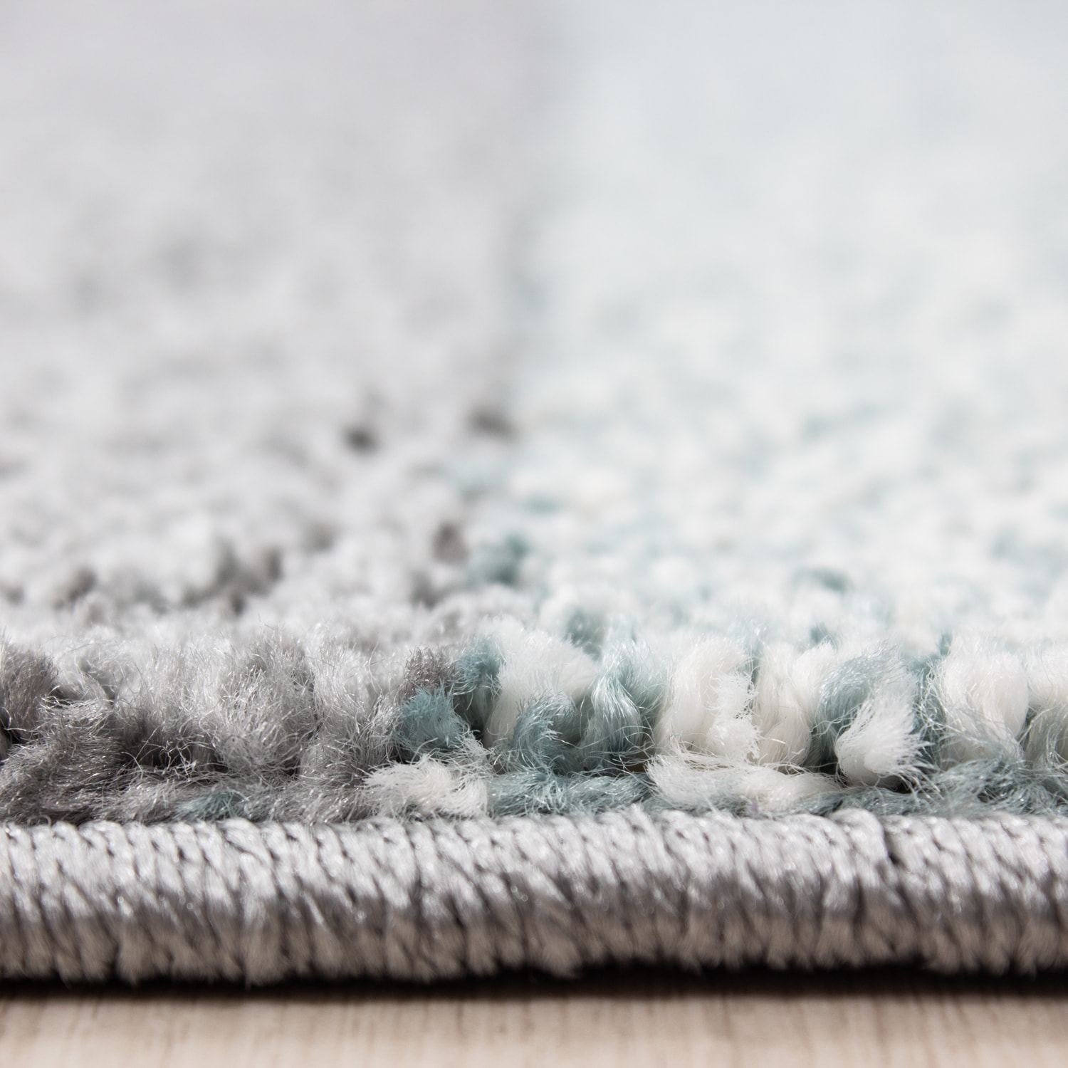 LUCCA - Tapis à poils ras à motif géométrique bleu - LUC1810BLE