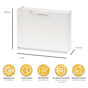 Pack de 2 zapateros en polipropileno color blanco