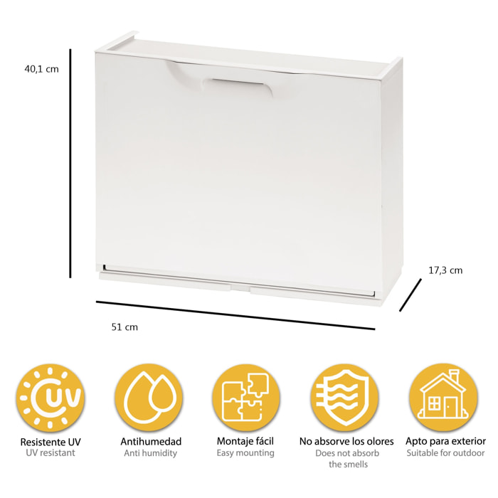 Pack de 2 zapateros en polipropileno color blanco