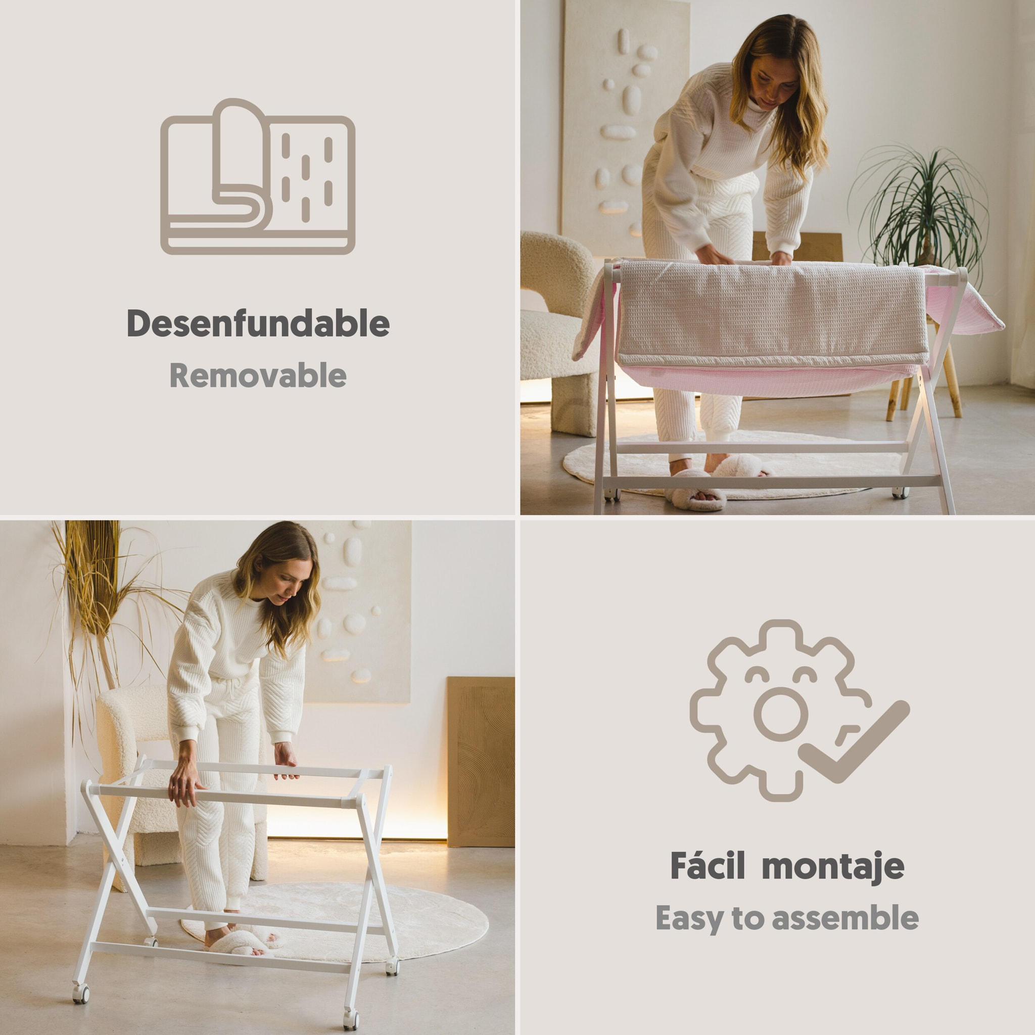Minicuna con Textil Nature Azul