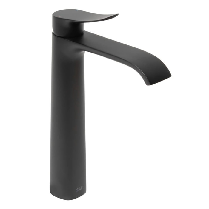 Infinitio mitigeur de lavabo haut, sans vidage, noir mat SATBSINF285C avec une garantie de 5 ans