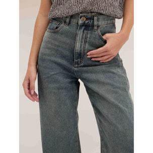 Motivi - Jeans balloon fit a vita alta - Blu
