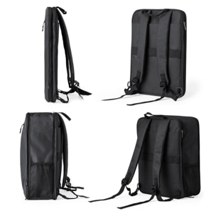 DAM Mochila extensible Weiter porta laptop, para tablet de 10 pulgadas y portátil de 15 pulgadas. Materiales reciclados. 31,5x16x42 Cm. Color: Negro