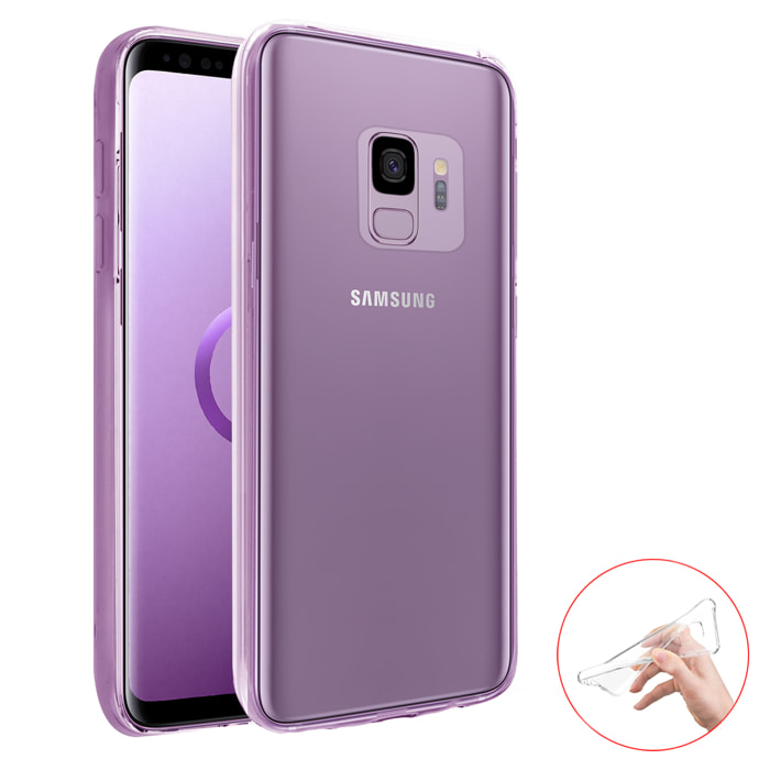 Coque Galaxy S9 Samsung 360 degrés intégrale protection avant arrière silicone transparente