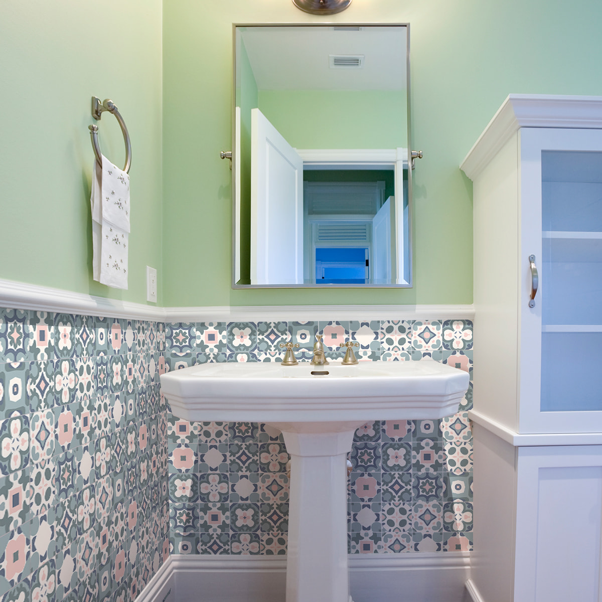 Stickers muraux - Sticker Mural Carrelage adhésif Cuisine Salle de Bain - 30 STICKERS CARRELAGES AZULEJOS HERNANO