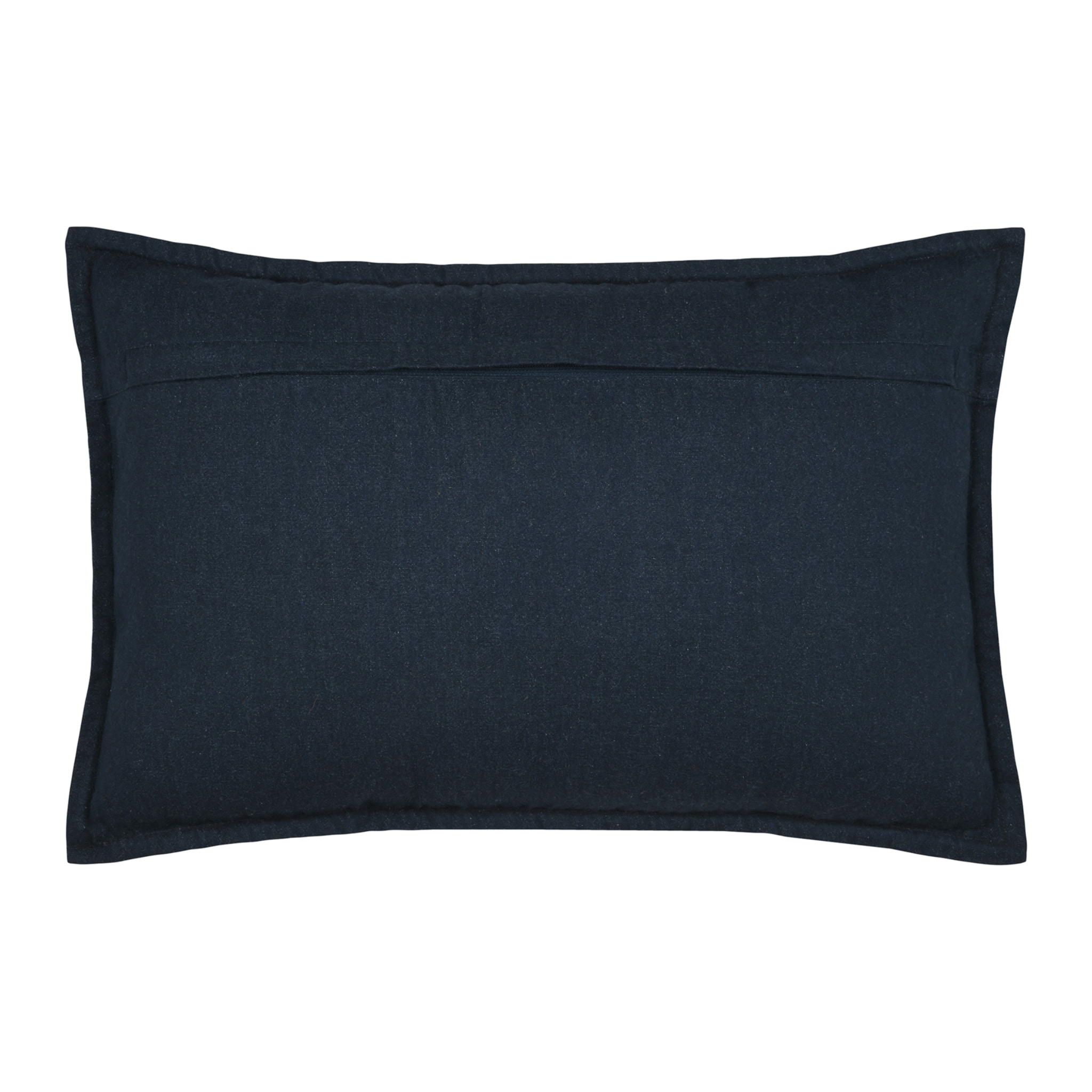 Coussin polycoton brodé style bord de mer - Blanc