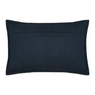 Coussin polycoton brodé style bord de mer - Blanc