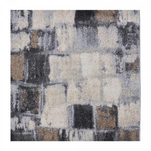 Tapis épais et moelleux Pobi, motif géométrique déstructuré