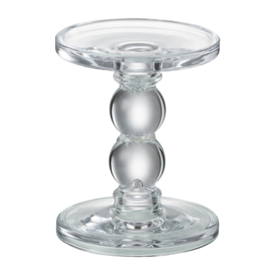 J-Line bougeoir Druppels - verre - transparent - small