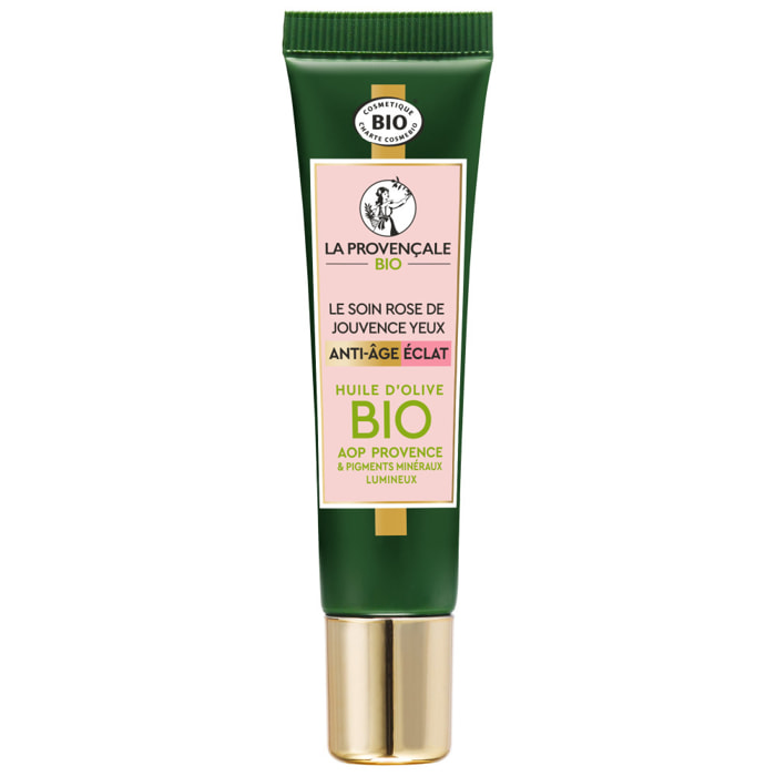 La Provençale Peptide-Eclat - Soin Yeux Rose Booster d'Eclat Anti-fatigue - Olive violette - Peptides & Pigments lumineux - 15ml