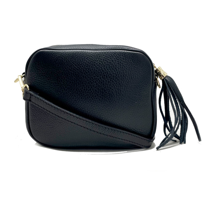 Chicca Borse - Tracollina Clutch Donna in Vera Pelle - Colore Nero