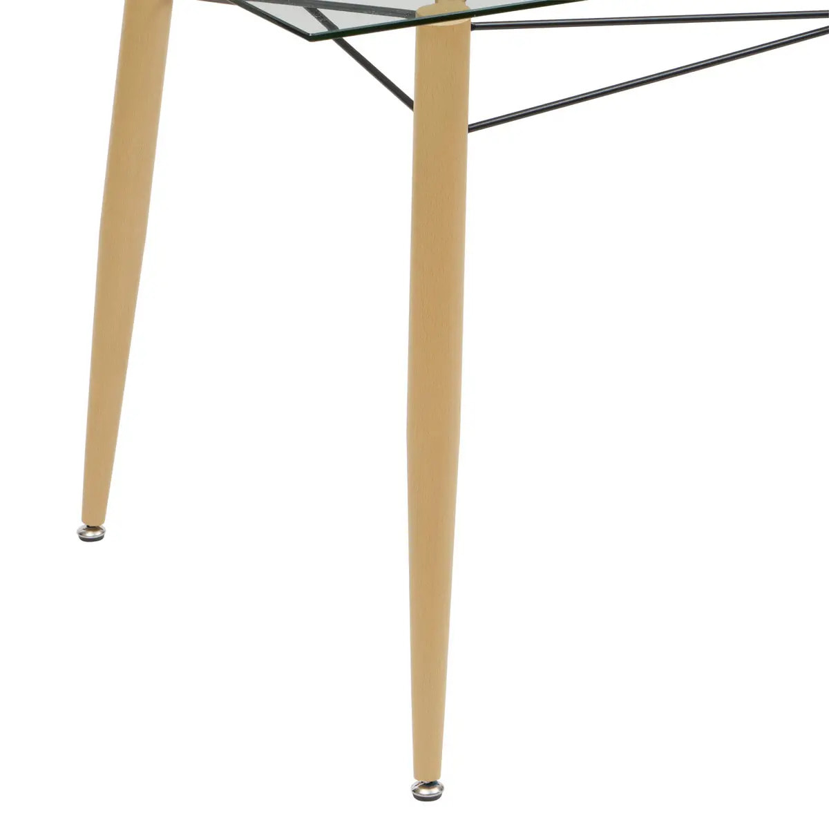 Table à manger en verre trempé 6 places Jindo 140x80x77cm