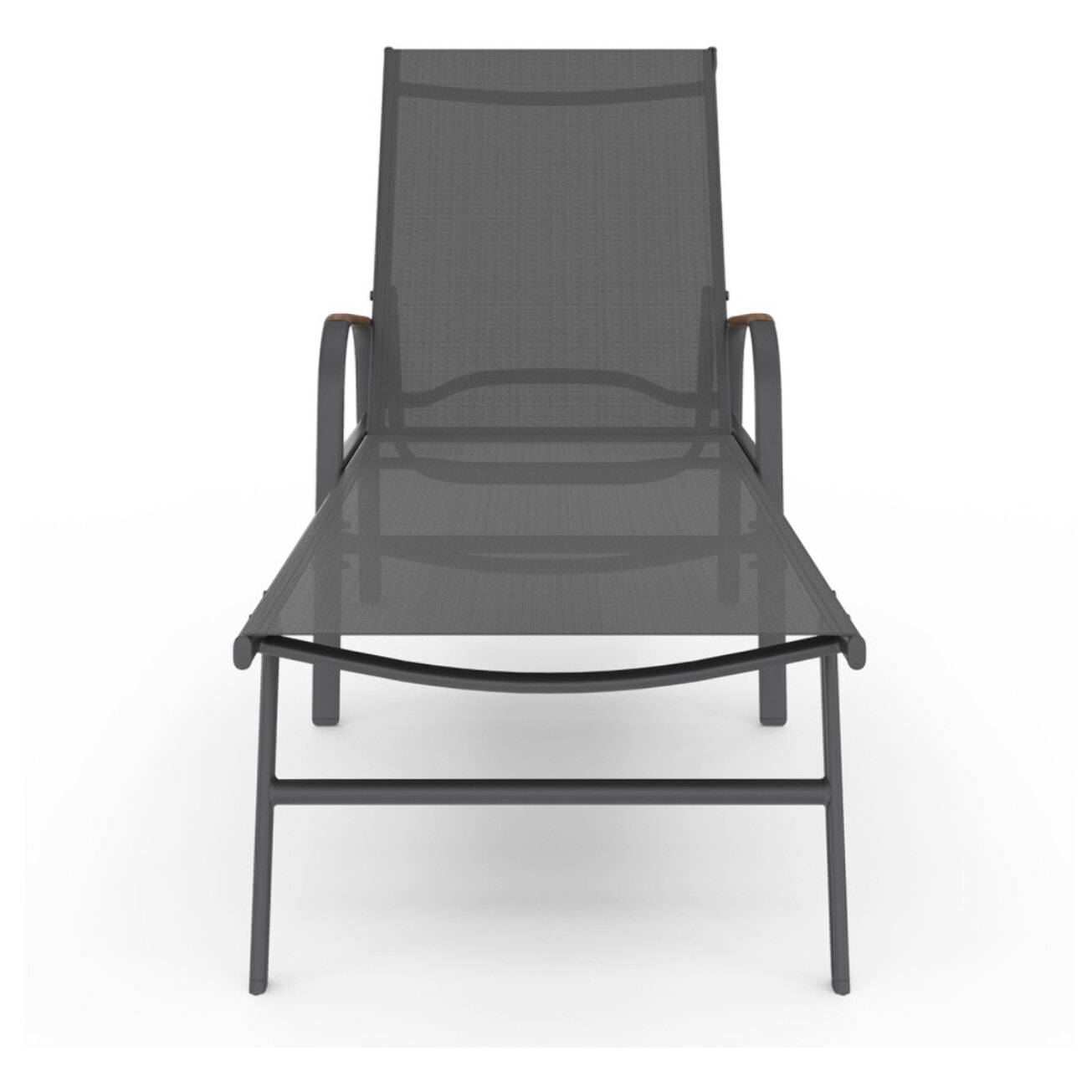 Transats inclinables Ozéa 5 positions textilène - lot de 2