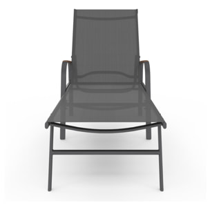 Transats inclinables Ozéa 5 positions textilène - lot de 2