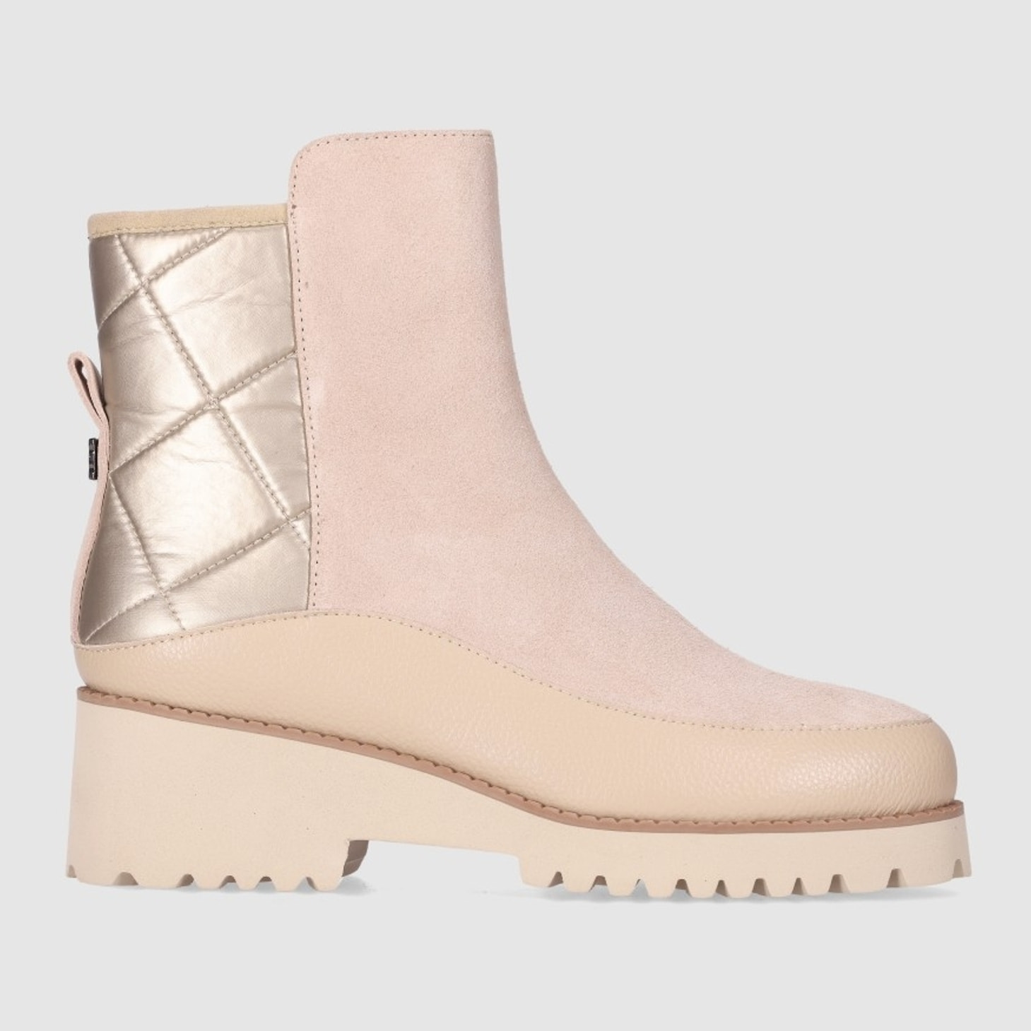 Botines de Serraje - Taupe - Tacón: 5 cm