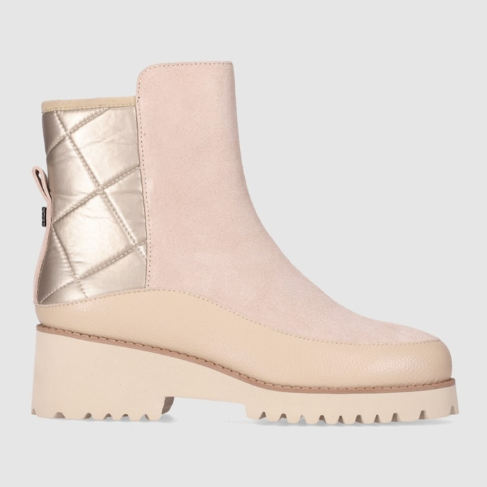 Botines de Serraje - Taupe - Tacón: 5 cm