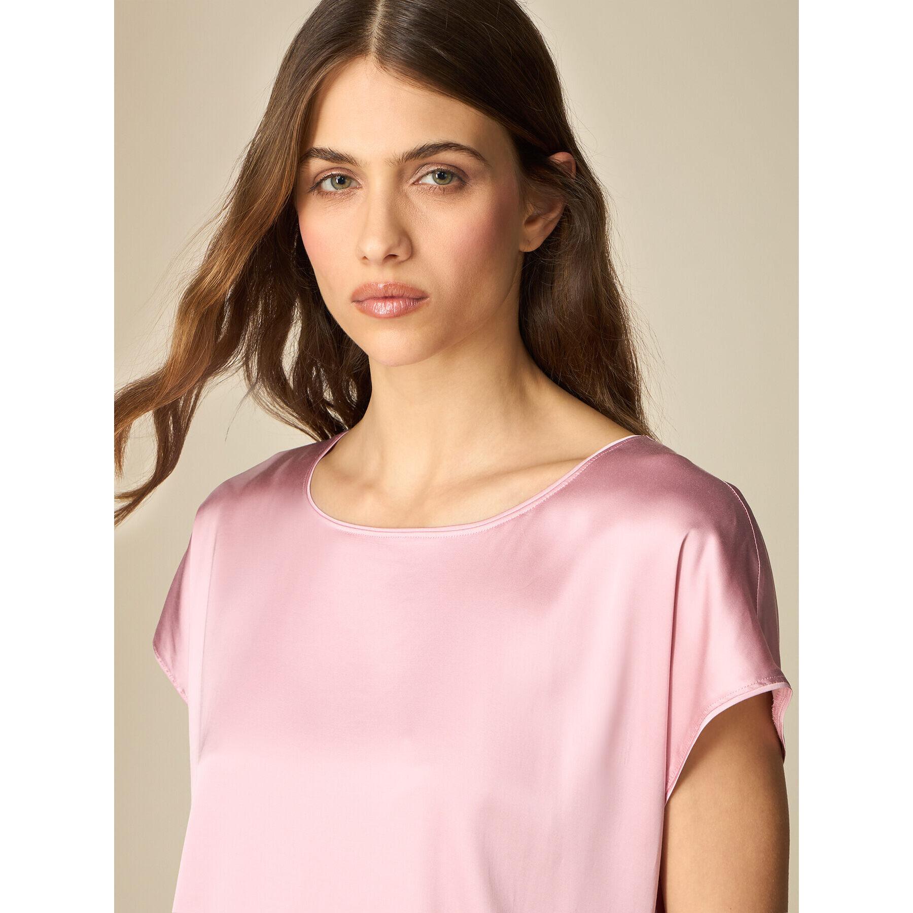 Oltre - Blusa in raso di viscosa - Rosa