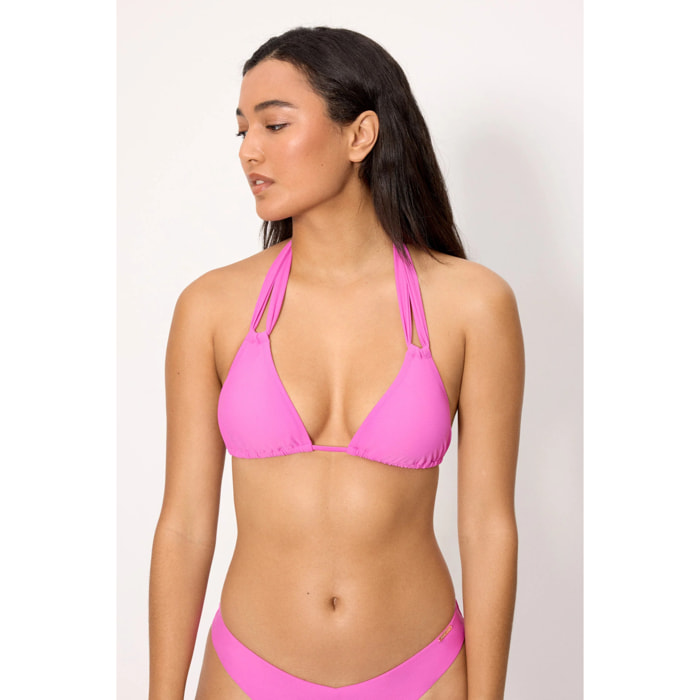 Top bikini a triangolo Rosa