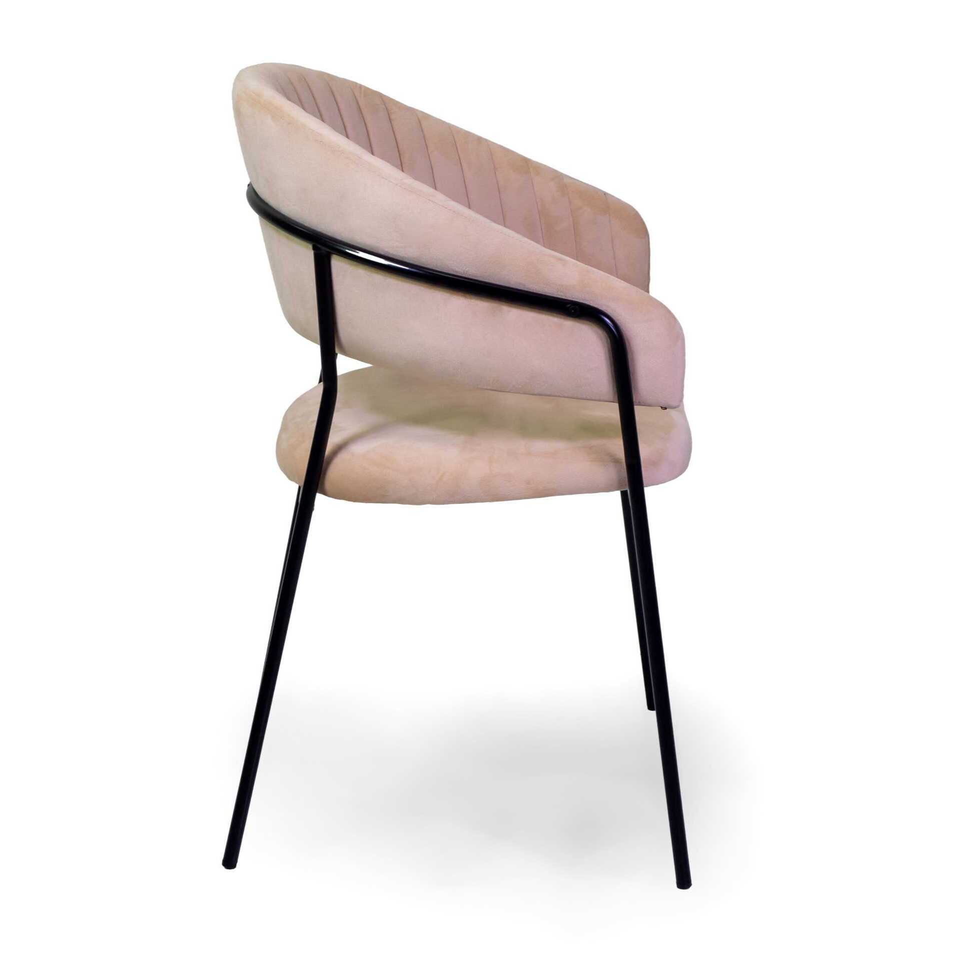 Poltrona Chloe Vacchetti in velluto crema con struttura nera cm59x51h83,5