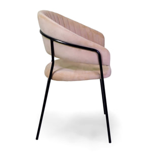 Poltrona Chloe Vacchetti in velluto crema con struttura nera cm59x51h83,5