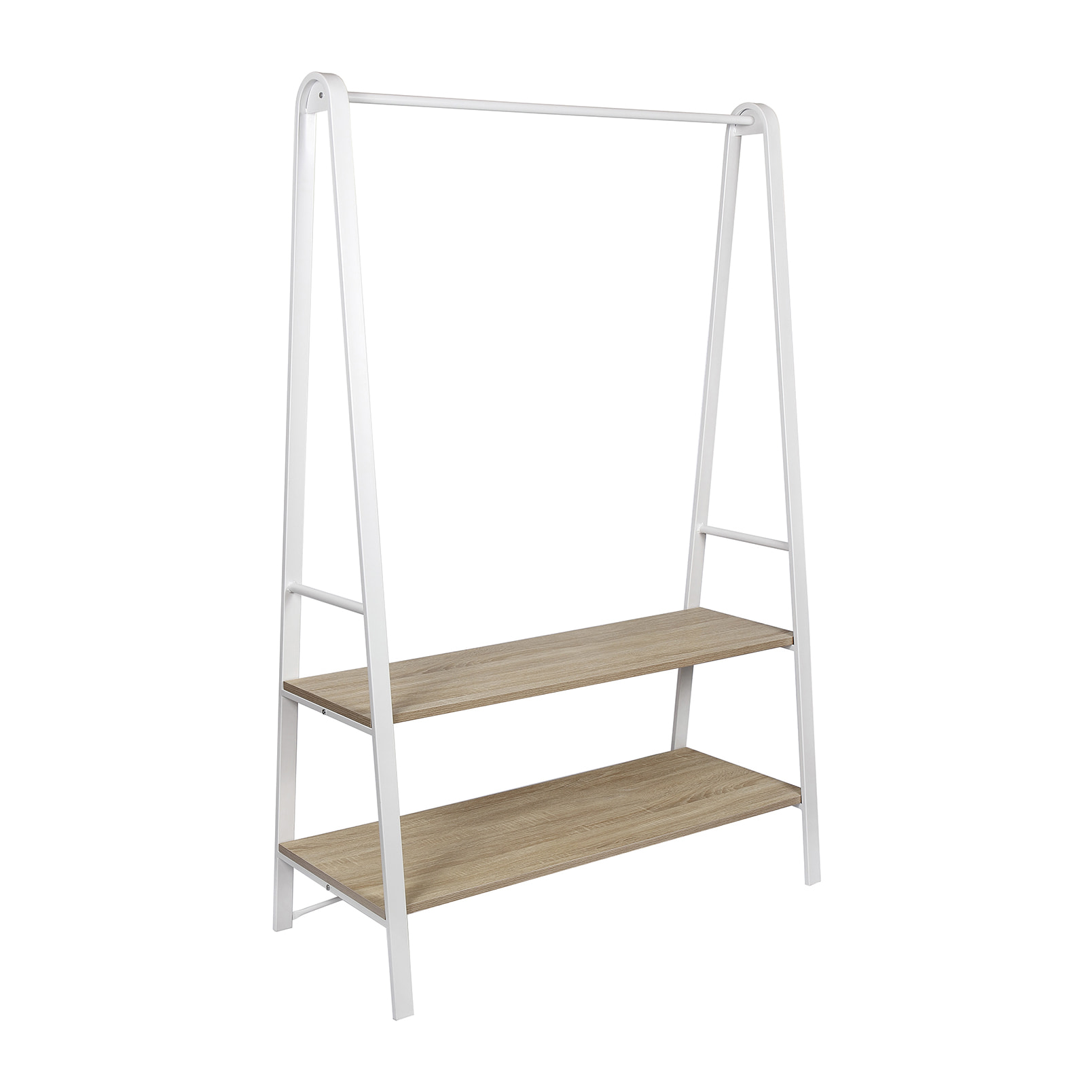 Perchero-burro Nature melamina-metal roble-blanco 170x110x50 cm